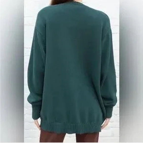 John Galt Forest Green Brianna Cotton Sweater - Picture 3 of 6